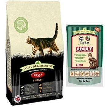 Turkey Flavored Wet Cat Food Pouches by James Wellbeloved 48x85g