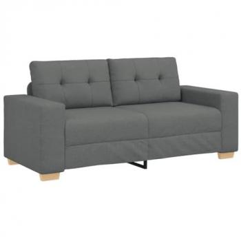 VidaXL Sofa 140 cm Zweisitzer Dunkelgrau – Baumwollstoff