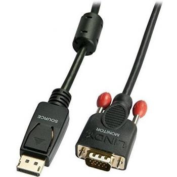 Kabel DisplayPort auf VGA M/M 1m, schwarz, einseitig, aktiv, G vergoldet