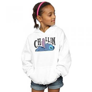Felpa Bianca Lilo e Stitch “Chillin” Ragazze 9‑11 Anni