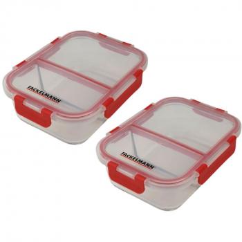 Lot de 2 boîtes à repas en verre avec deux compartiments 1000 ml Fackelmann Move ref. 9941750