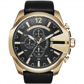 Diesel Men's Stainless Steel and Leather Watch DZ4344
