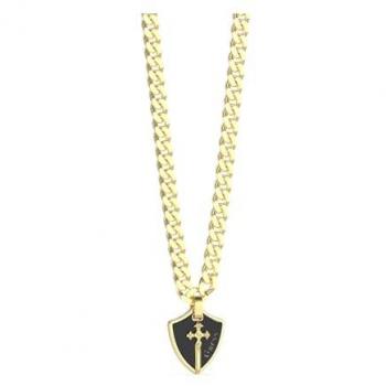 Collar de Hombre Guess South Alameda de Acero Dorado