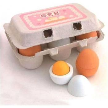6pcs Wooden Eggs Yolk Learning Set