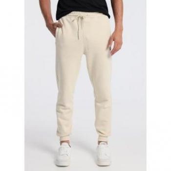Joggers con Vita Alta Beige Six Valves XL