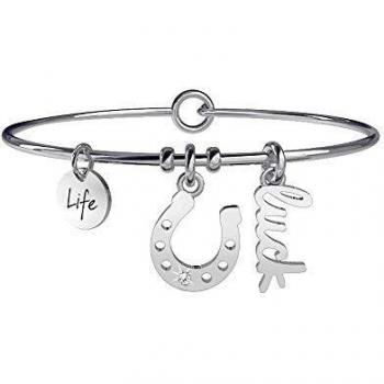 Girocollo braccialetto ferro di cavallo con charms salute in argento