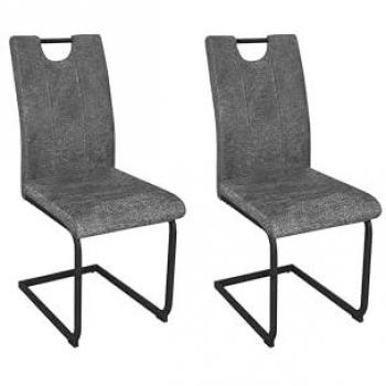 Stuhl Banff 2er-Set, anthrazit, Webstoff, B/H/T: ca. 42x97x58 cm