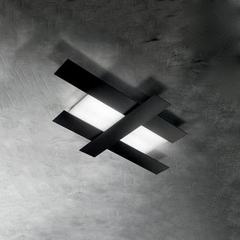 Plafoniera Contemporanea Doha Alluminio Nero 1 Luce LED 30W