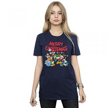 Mickey and Friends Winter Wishes Casual Cotton Boyfriend T-Shirt