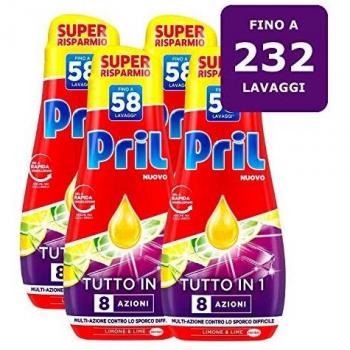 Pril Gel Lavastoviglie Limone Multi-Azione Sporco Difficile