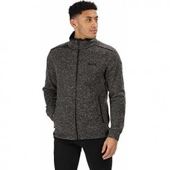Regatta Männliche Gerado Vollzipper Dual‑Tone Grid‑Knitted Fleece, Schwarz, XXL