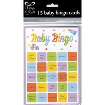 New Baby Shower Bingo Game with 15 Calling Cards