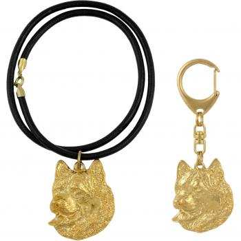 Silver‑Plated Alaskan Dog Keychain