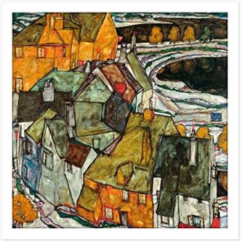 Egon Schiele: Island Town – Crescent Of Houses II 16-inch Framed Artwork