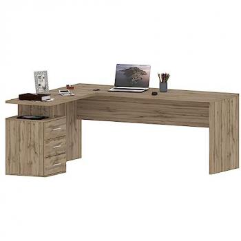 Bureau d’angle élégant en pin – 3 tiroirs New Selina WD