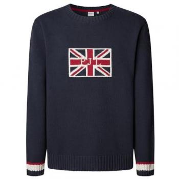 Jersey de Hombre Marino Peñita con Motivo de la Bandera Británica