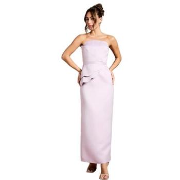 Elegant Lilac Scallop Structured Dress