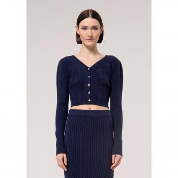 Cardigan a coste corto tricot