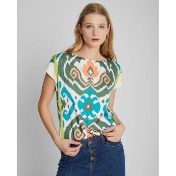 Camiseta de manga corta para mujer con diseño de mandala