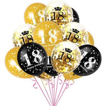 Anniversaire Or Mélangé : Ballons Numériques 15×