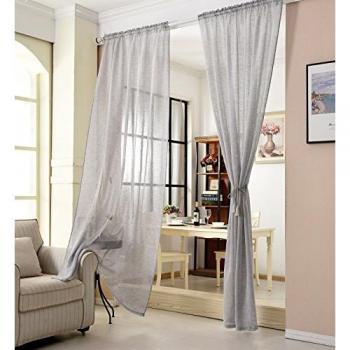 Voilage avec Passe-Tringle 140x225 cm Gris Clair