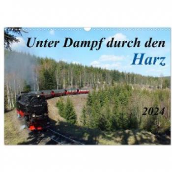 Unter Dampf durch den Harz (Wandkalender 2024 DIN A3 quer) CALVENDO Monatskalender