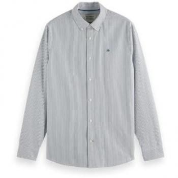 Blue Stripe Men’s Long Sleeve Shirt – Scotch & Soda Seasonal Core