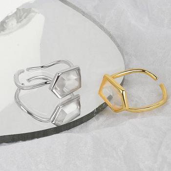 Cadeau Argenté S925 Bague Géométrique