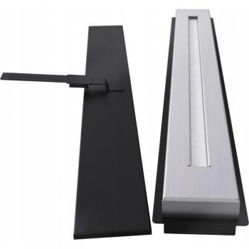 Delta 1200 Left-Side Bioethanol Hearth with Glazing Stones – Black Finish, TÜV Certified