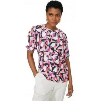Principles Frauendruckbluse, blousonartige Ärmel – 12 UK, Schwarz