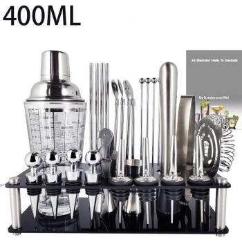 Vollständiges Cocktail-Mixing-Set, Boston Shaker mit Acryl-Basis und Zubehör, 30-teilig