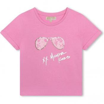 T-shirt FILLE 12A avec illustration rose Michael Kors