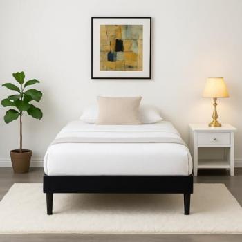Sommier NUITS DOR 90x200 cm Déhoussable Housse Lavable 13 Lattes en Peuplier