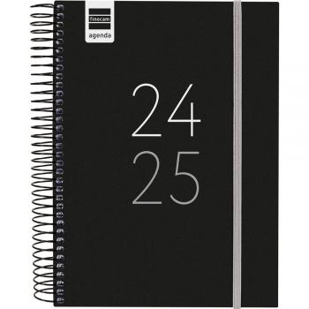 Finocam Svart Quarto‑dagbok 2024–2025 – 15,5 × 21,2 cm