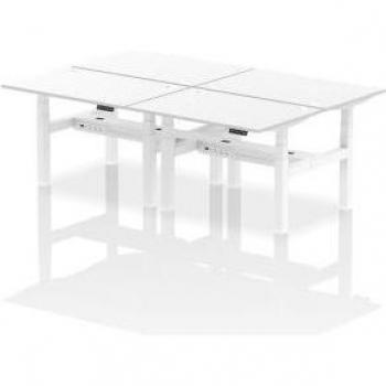 Powered Air Height-Adjustable Back-to-Back Desk, Dimensions: 1200mm x 800mm, White Frame