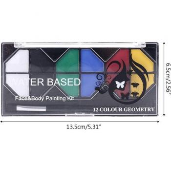 18 Colors Face and Body Makeup Set for Kids with Brush for Halloween
