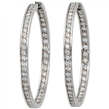 Creolen aus 925 Sterling Silber mit Zirkonia