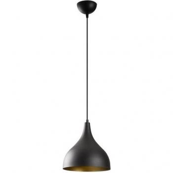 Moderne Pendelleuchte Schwarz Gold 26 cm | Turbo