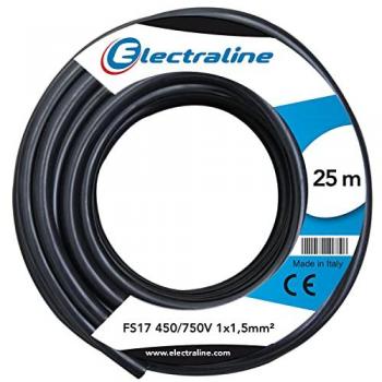 Câble noir unipolaire 1.5 mm² Electraline 25 m