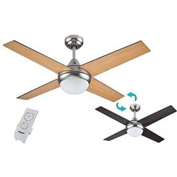 Ventilador de Techo Bastilipo Mojácar Níquel LED con Iluminación y Control Remoto