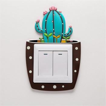 Sticker de pared de cactus que ilumina en la oscuridad