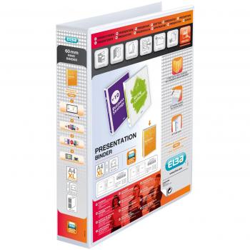 Elba Panorama 40mm 4 D-Ring Presentation Binder A4 White