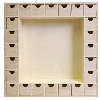Calendario dell'Avvento Decorabile in Legno 39 x 39 cm