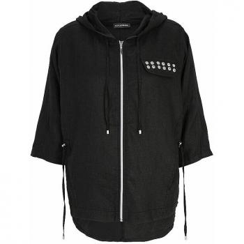 DORIS STREICH Leinenjacke schwarz – Damen, Größe 44
