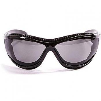 OCEAN Sunglasses Tierra de Fuego Wing Foil Kitesurf Shiny Black Smoke Lens