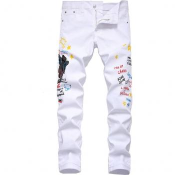 Jeans Blanc Imprimé Étoile