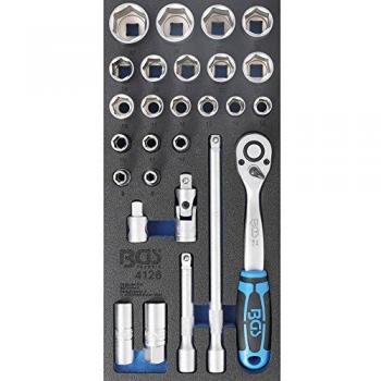 Accessori valigetta BGS, modulo 1/3 con serie di bussole da 27 pezzi