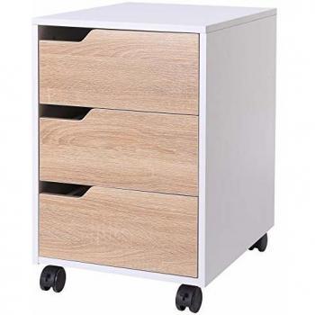 Aktenschrank mit 3 Schubladen und Bremsrollen 40x50x57,5 cm