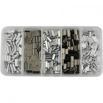500-Pc Double Barrel Ferrule Kit for Wire Rope and Cable