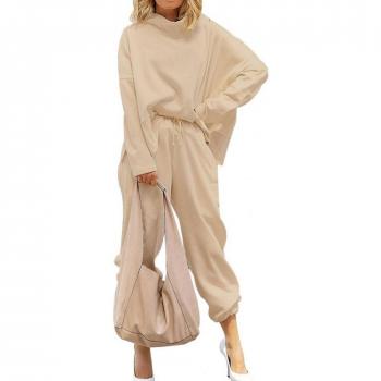 Ladies' Casual Sports Outfit with Long Sleeve Blouse and Ankle Pants
